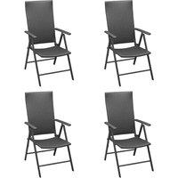 vidaXL Garden Chairs 4 pcs Poly Rattan Black, Black