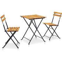 vidaXL 3pc Folding Bistro Set Solid Acacia Wood