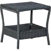 vidaXL Garden Table Dark Grey 45x45x46.5 cm Poly Rattan, Grey