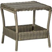 vidaXL Garden Table Brown 45x45x46.5 cm Poly Rattan, Brown