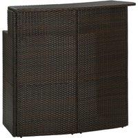 vidaXL Garden Bar Table Brown 120x55x110 cm Poly Rattan, Brown