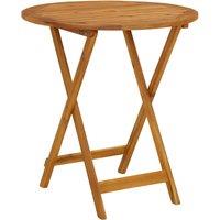 vidaXL Folding Garden Table 70 cm Solid Acacia Wood, Brown