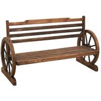 vidaXL Garden Bench 112 cm Solid Firwood, Brown