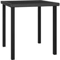 vidaXL Garden Dining Table Black 70x70x73 cm Poly Rattan, Black