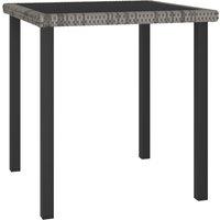 vidaXL Garden Dining Table Grey 70x70x73 cm Poly Rattan, Grey