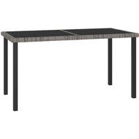 vidaXL Garden Dining Table Grey 140x70x73 cm Poly Rattan, Grey