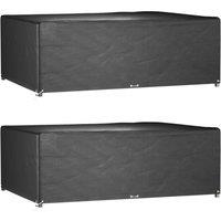 vidaXL Garden Furniture Covers 2 pcs 12 Eyelets 240x180x80 cm Rectangular, Black