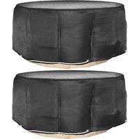 vidaXL Garden Furniture Covers 2 pcs 10 Eyelets 260x90 cm Round, Black