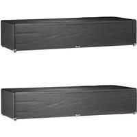 vidaXL Sunlounger Covers 2 pcs 12 Eyelets 205x75x40 cm Polyethylene, Black