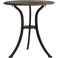 vidaXL Garden Table Bronze 62x62x65 cm Cast Aluminium, Brown