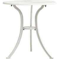 vidaXL Garden Table White 62x62x65 cm Cast Aluminium, White