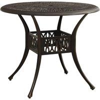 vidaXL Garden Table Bronze 90x90x74 cm Cast Aluminium, Brown
