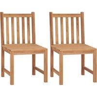vidaXL Garden Chairs 2 pcs Solid Teak Wood, Brown