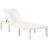 vidaXL Sun Lounger Plastic White, White