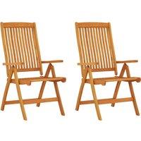 vidaXL Folding Garden Chairs 2 pcs Solid Wood Eucalyptus, Brown
