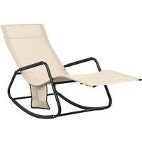 vidaXL Sun Lounger Steel and Textilene Cream