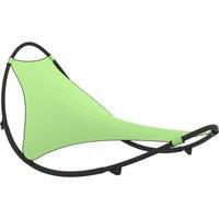 vidaXL Rocking Sun Lounger with Wheels Steel & Textilene Fabric Green, Green