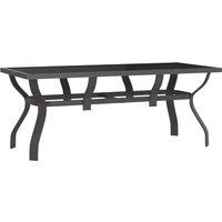 vidaXL Garden Table Grey and Black 180x80x70 cm Steel and Glass, Grey