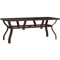 vidaXL Garden Table Brown and Black 180x80x70 cm Steel and Glass, Brown