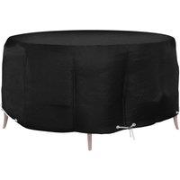 vidaXL Garden Furniture Cover 10 Eyelets 260x90 cm Round, Black