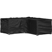 vidaXL L-Shaped Garden Furniture Cover 16 Eyelets 215x215x70 cm, Black