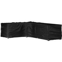 vidaXL L-Shaped Garden Furniture Cover 18 Eyelets 220x285x80 cm, Black