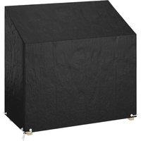 vidaXL Graden Bench Cover 8 Eyelets 130x70x70/88 cm Polyethylene, Black