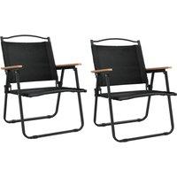vidaXL Camping Chairs 2 pcs Black 54x55x78 cm Oxford Fabric, Black