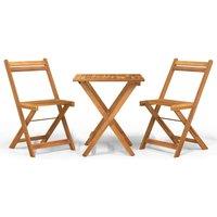 vidaXL 3 Piece Folding Bistro Set Solid Wood Acacia