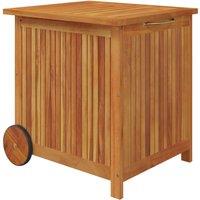 vidaXL Garden Storage Box with Wheels 60x50x58 cm Solid Wood Acacia, Brown