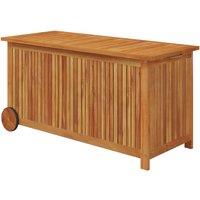 vidaXL Garden Storage Box with Wheels 113x50x58 cm Solid Wood Acacia, Brown
