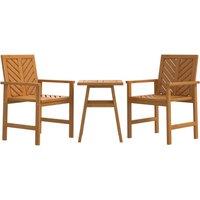 vidaXL 3 Piece Garden Lounge Set Solid Wood Acacia, Brown