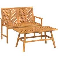 vidaXL 2 Piece Garden Lounge Set Solid Wood Acacia, Brown