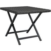 vidaXL Folding Table Black 45x35x32 cm Poly Rattan, Black