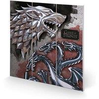 Pyramid International Game Of Thrones stark & Targaryen Square Wood, Multi