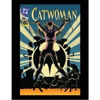 Batman Comic Covers comic Catwoman Collector Print framed , Multi