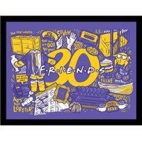 Friends 30 Years purple Infographic Collector Print framed , Multi