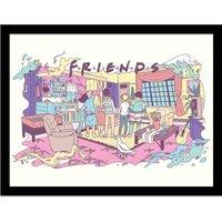 Friends 30 Years watercolour Collector Print framed , Multi