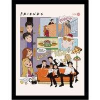 Friends 30 Years comic Collector Print framed , Multi