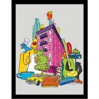 Friends 30 Years block Colours Montage Collector Print framed , Multi
