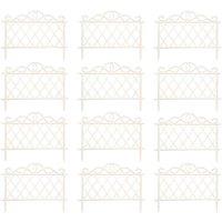 Samuel Alexander 12pk 27cm White Plastic Garden Patio Lawn Border Fence Edging, White