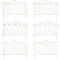 Samuel Alexander 6pk 27cm White Plastic Garden Patio Lawn Border Fence Edging, White