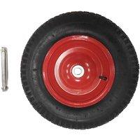 Samuel Alexander Replacement 15'' x 3.4'' Pneumatic Heavy Duty Garden Wheelbarrow Wheel & Axel In Red, Red