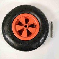 Samuel Alexander Replacement 13'' x 3'' Pneumatic Garden Wheelbarrow Wheel w/ Axle, Red
