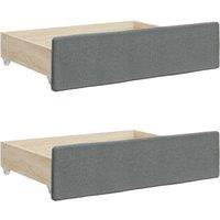 Vidaxl Bed Drawers 2 Pcs Dark Grey Engineered Wood And Fabric, Grey
