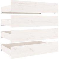 Vidaxl Bed Drawers 4 Pcs White Solid Wood Pine, White