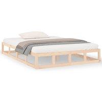 Vidaxl Bed Frame 140X200 Cm Solid Wood, Brown