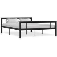 Vidaxl Bed Frame Black And White Metal 120X200 Cm, Black