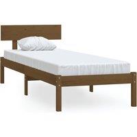 Vidaxl Bed Frame Honey Brown Solid Wood Pine 90X190 Cm Single, Brown