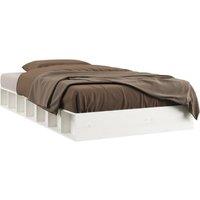 Vidaxl Bed Frame White 75X190 Cm Small Single Solid Wood, White